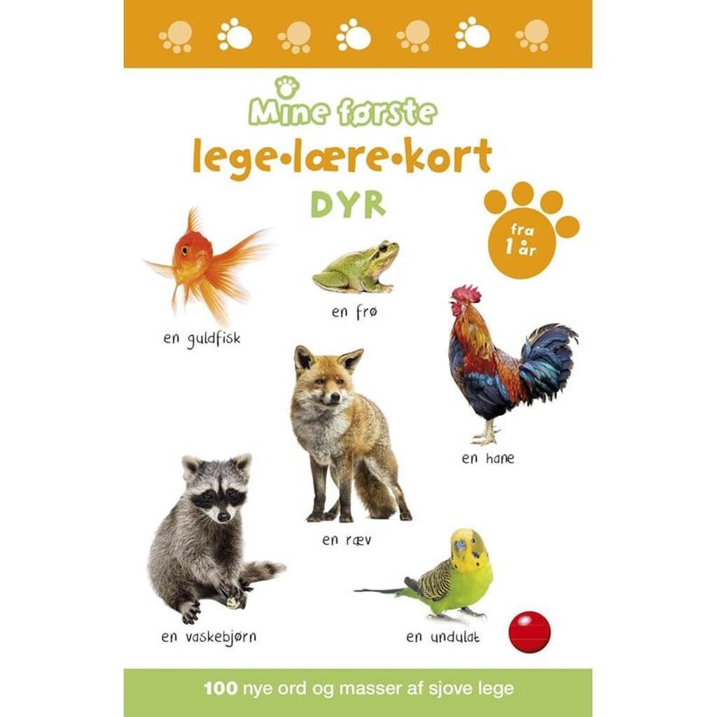 Mine første lege-lære-kort: Dyr - Børnebog