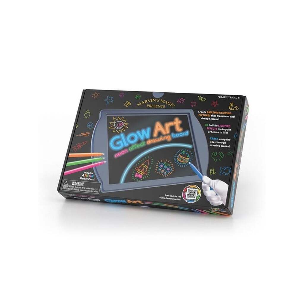 Marvins Magic Glow Art - Neon Effect Drawing Board - Black