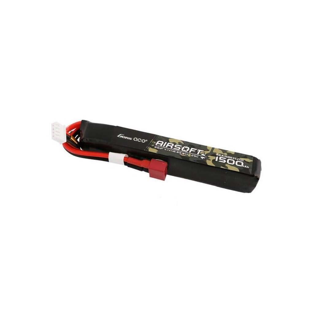 Gens ace &amp;Tattu 25C 1500mAh 3S1P 11.1V Airsoft Gun Lipo Battery with T Plug