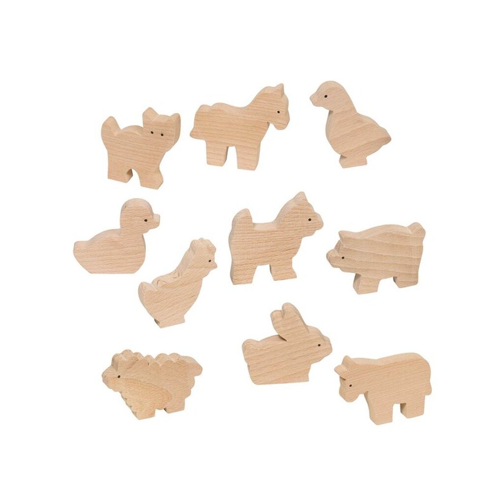 Goki Wooden Farm Animals 10pcs.