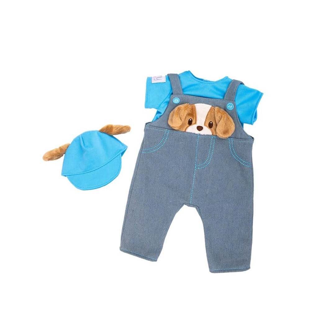 Tiny Treasures Dukke-outfit med hundehvalp i 3 dele