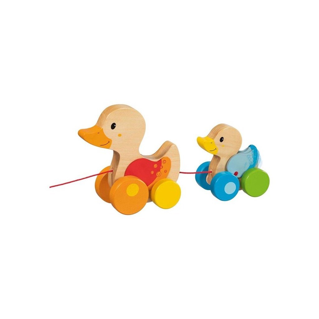 Goki Wooden Pull Animal Family Duck