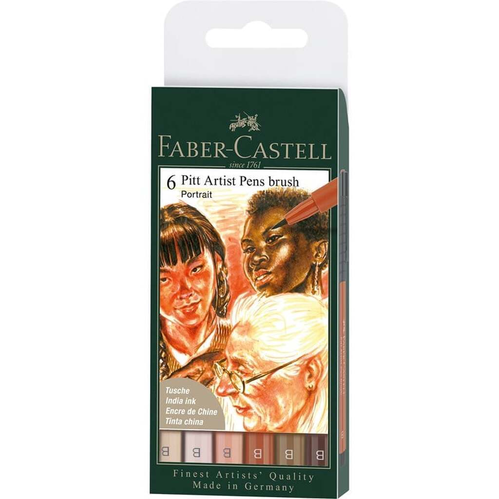 Faber-Castell Pitt artist pen B Portrait 6 ass