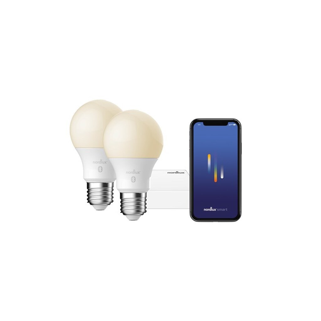 Nordlux  Smart Pære A60 7W LED 2200-6500K E27, mat, 2 stk, inkl. Bridge