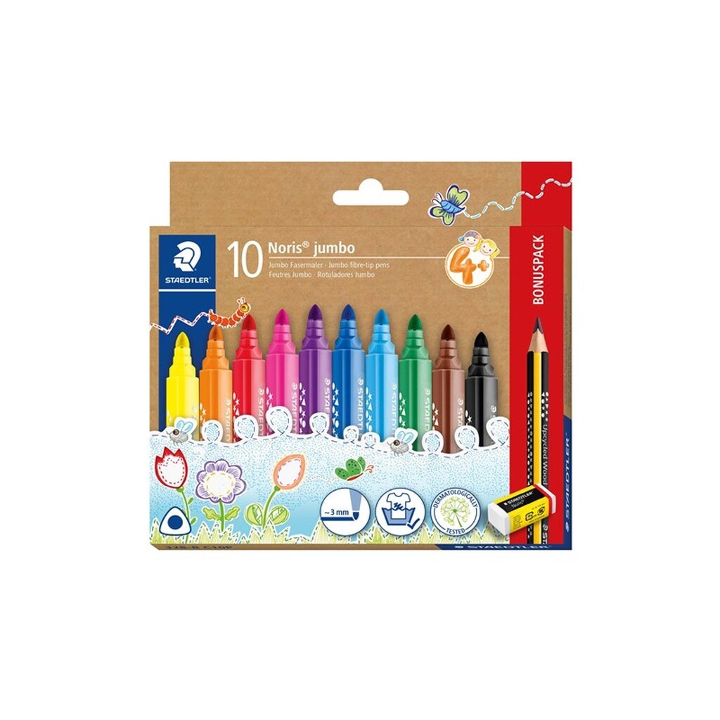 Staedtler NORIS JUMBO TUSSER 10 STK ASS./ETUI
