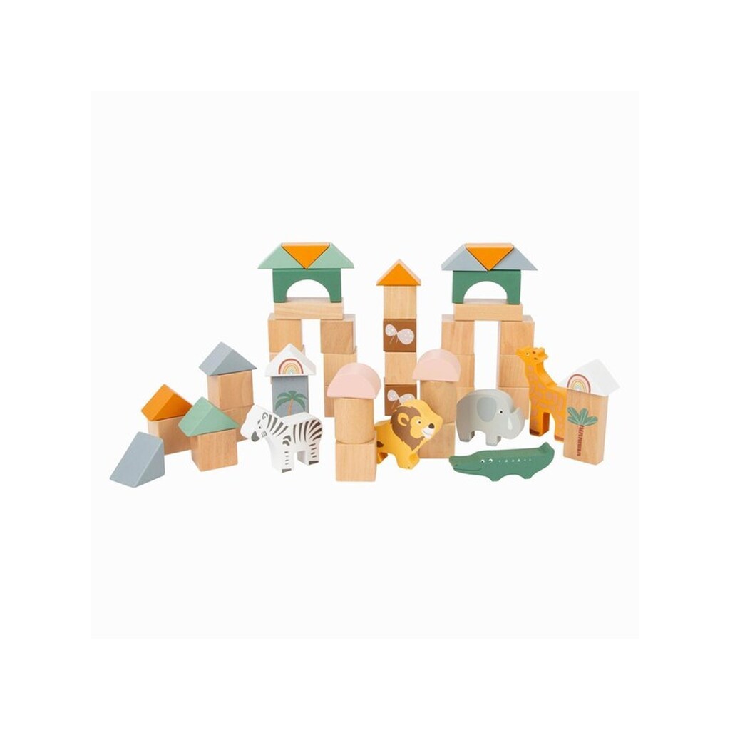 Small Foot - Wooden Building Blocks Safari 50dlg.