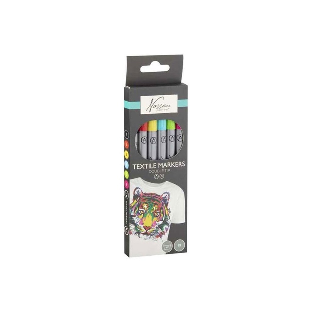 Creative Craft Group Nassau Textiel Dual Markers - 6 pcs.
