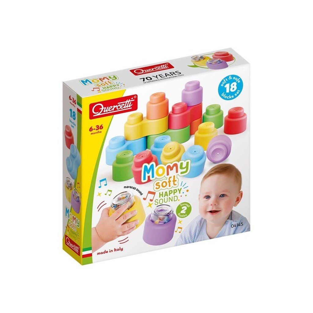 Quercetti - Momy Soft Building Blocks with Sound 18 pcs.