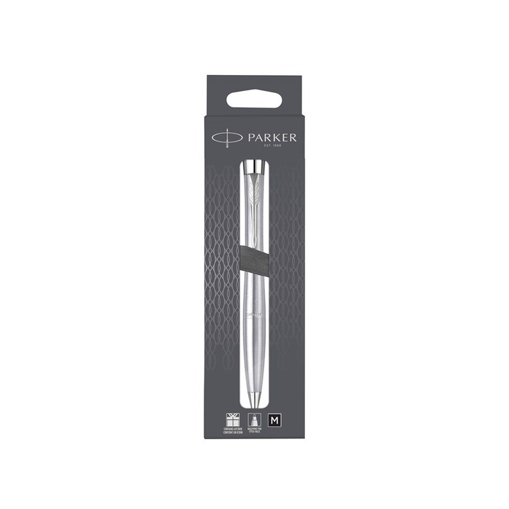 Parker Urban Twist kuglepen | Metro Metallic med krom trim | Medium punkt blå blæk påfyldning