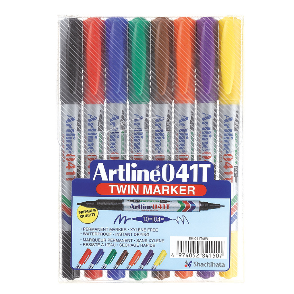 Artline EK541T/8W WB marker set w.8 ass.