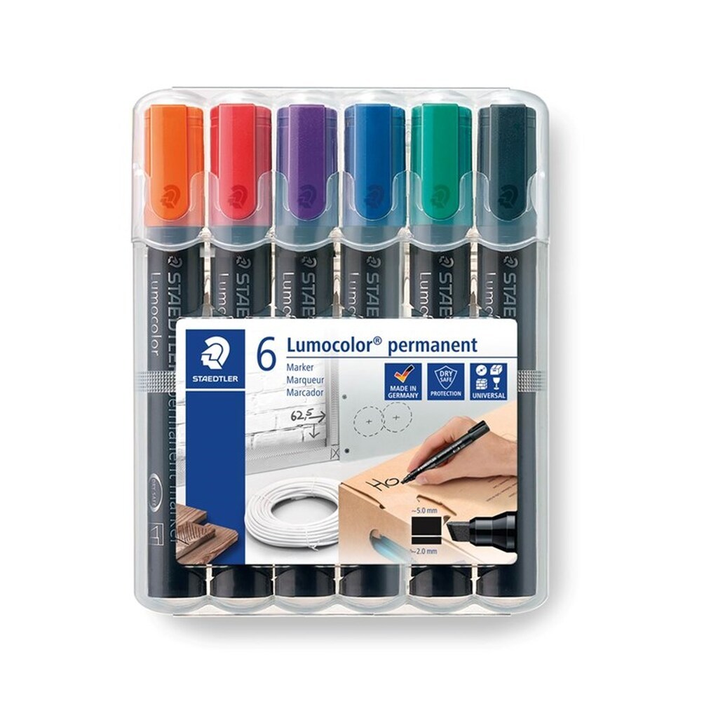 Staedtler Lumocolor Marker Perm 2-5mm 6 ass.