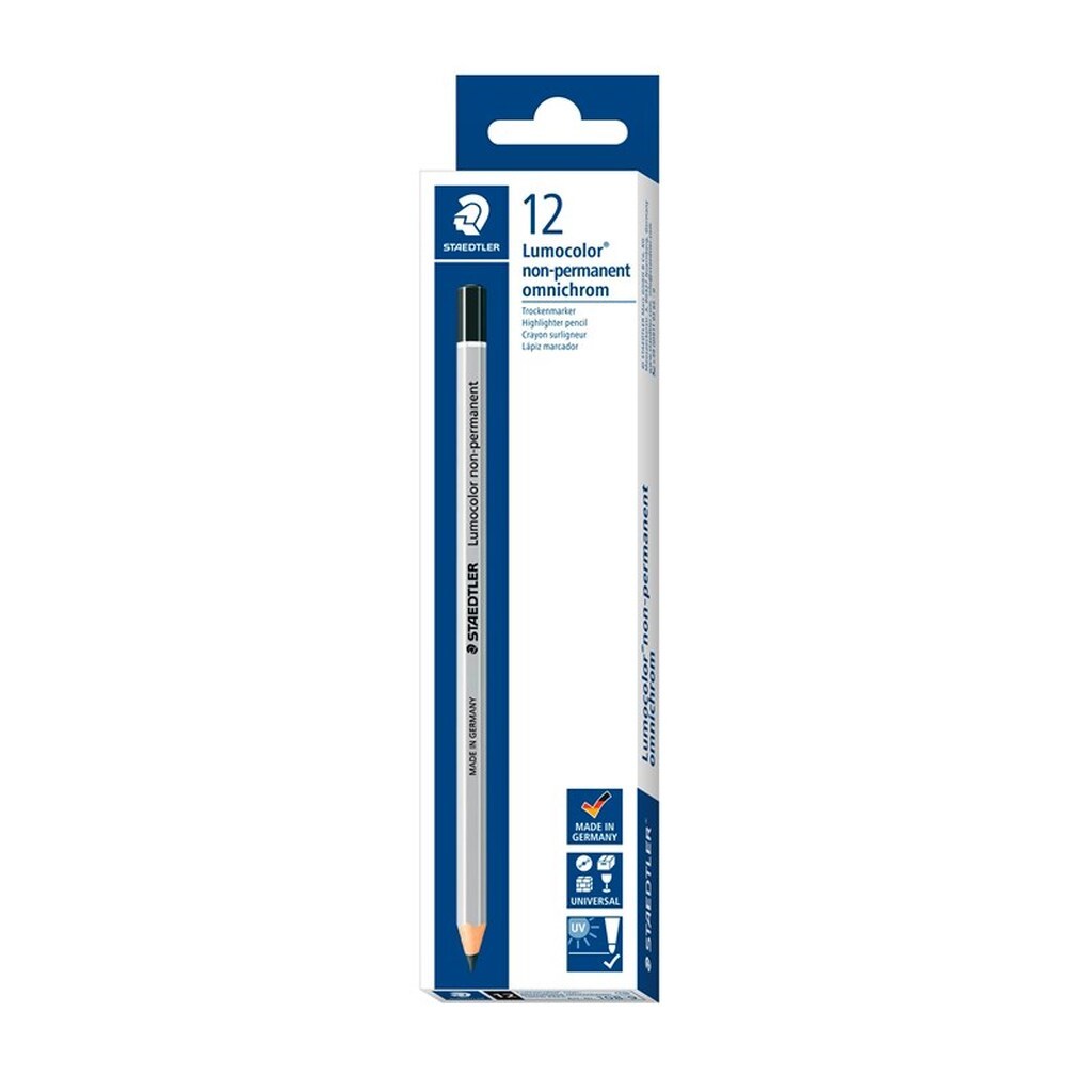 Staedtler LUMOCOLOR TØRMARKER NON-P SORT, ÆSKE 12 STK