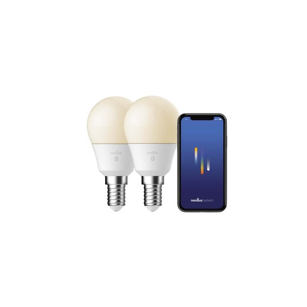 Nordlux Smart E14, 2-pak, G45, 2200-6500 Kelvin, 470 Lumen, Pære, Hvid
