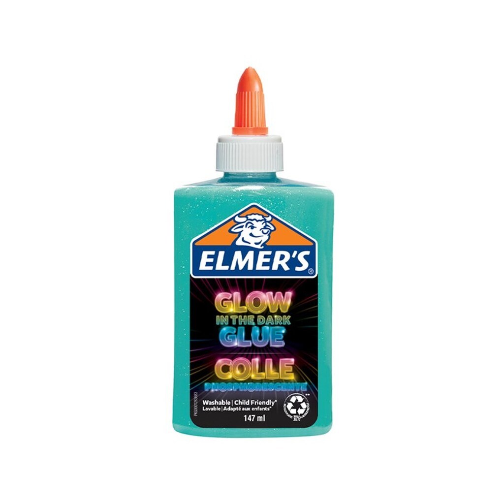 Elmer&apos;s Glow-in-the-Dark flydende lim | Blå | 147 ml