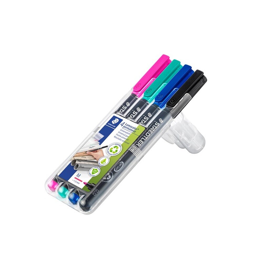 Staedtler Lumocolor Perm M 1,0mm 4 ass/boks