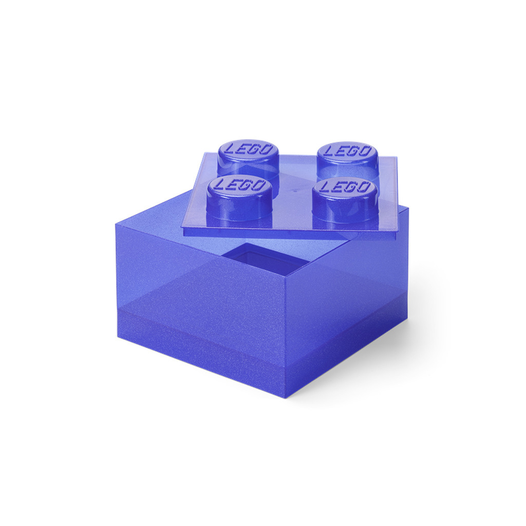 LEGO Storage Brick 4 Top Lid Glitter Violet