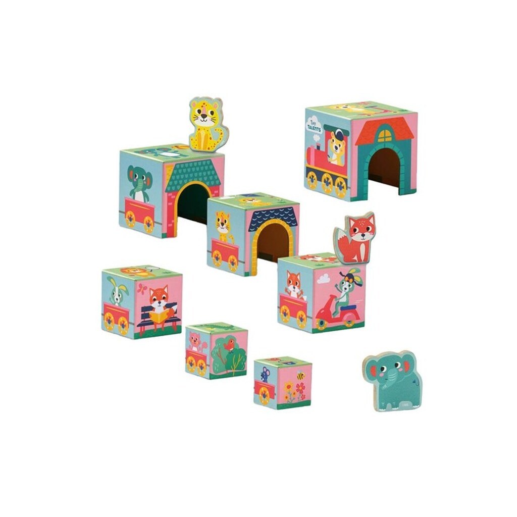 Tiny Talents Stacking Blocks Tower with Animal Figures