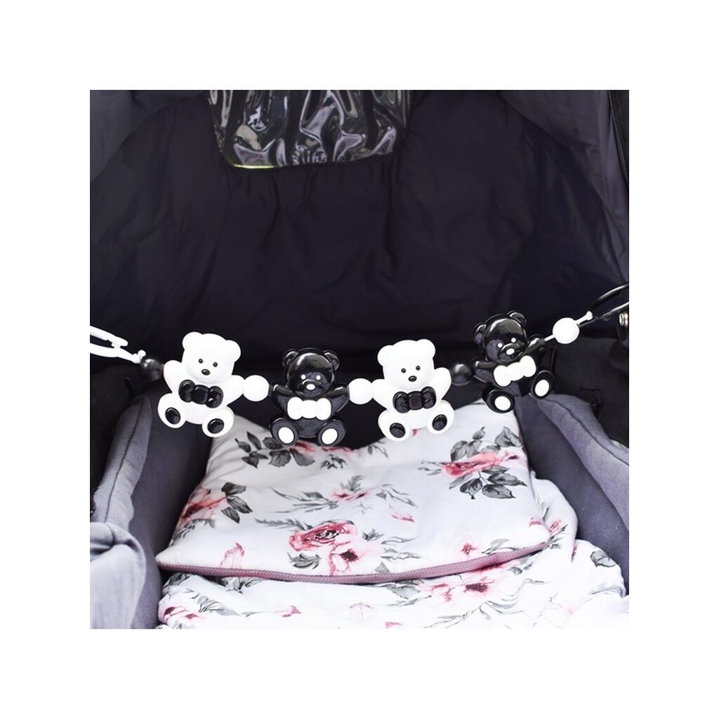 Akuku Pushchair rattle black/white BEARS