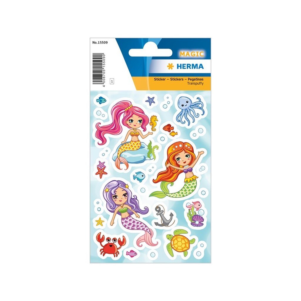 HERMA Stickers little mermaid Transpuffy