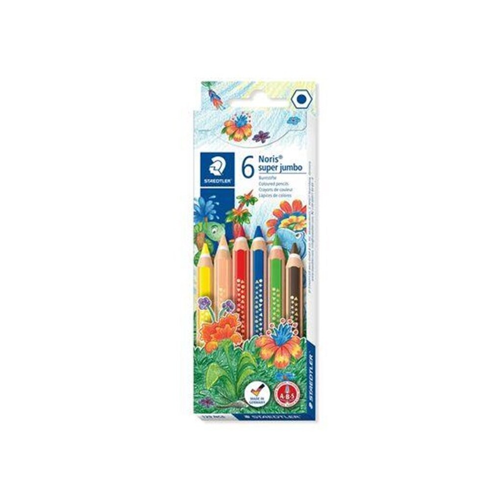 Staedtler Noris® super jumbo 129 6 coloured pencils assorted colours