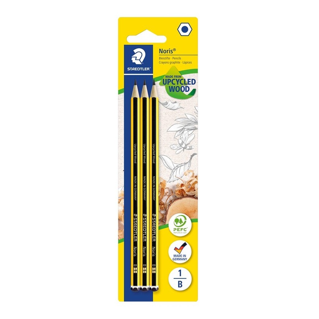 Staedtler Noris Blyant 1B 3/Bk 100% PEFC
