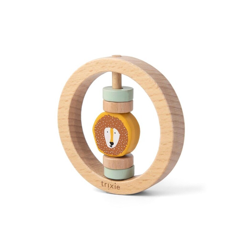 Trixie Baby Wooden Rattle Round - Mr. Lion