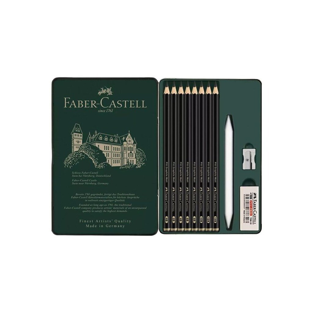Faber Castell Pitt Graphite Matt Set - Tin 11 pcs