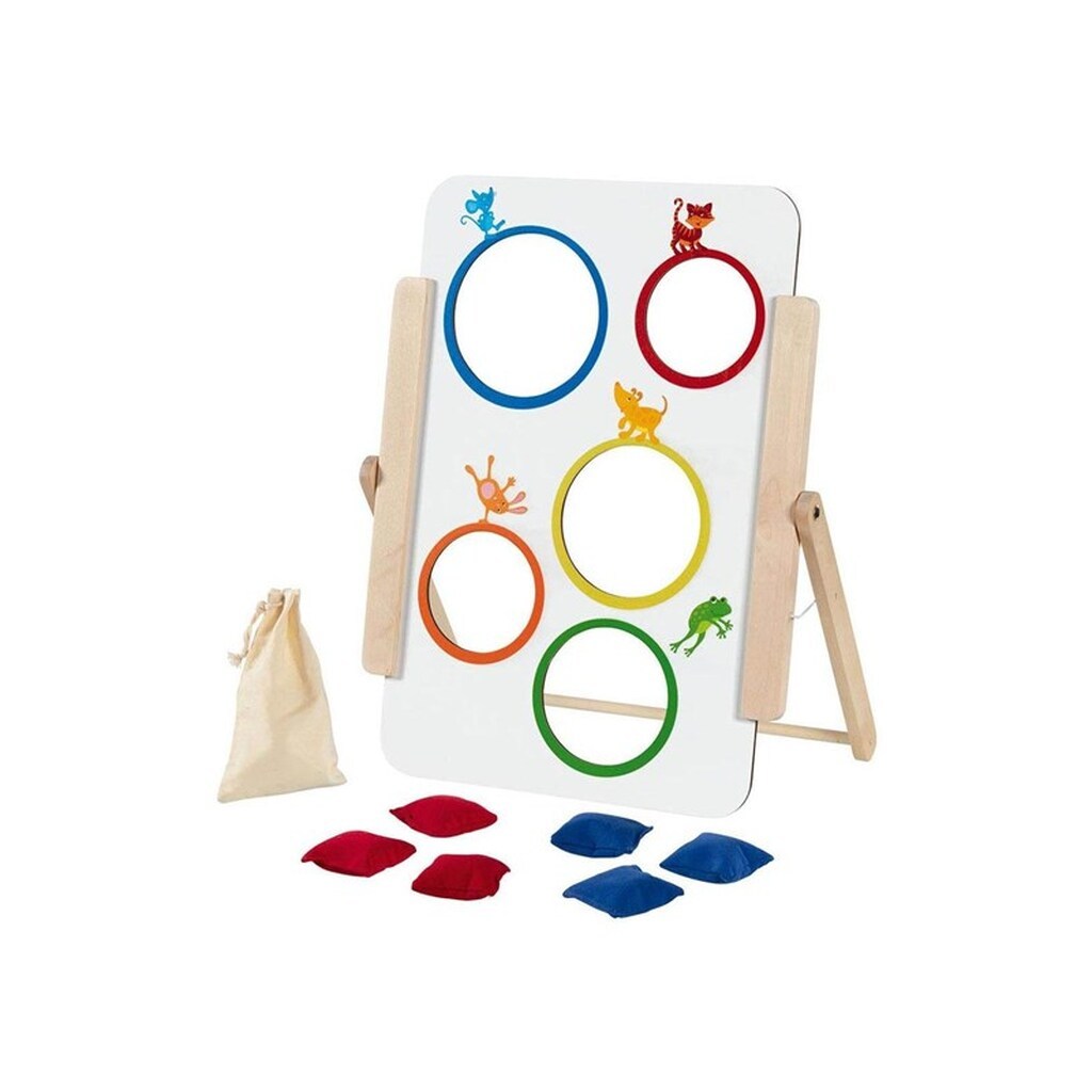Goki - Wooden Throwing Game Bag Throwing 8pcs.