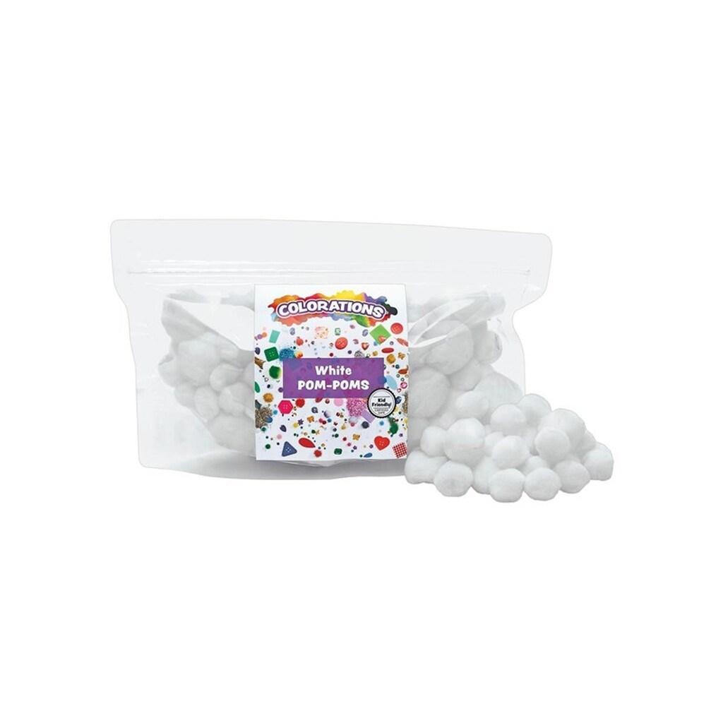Colorations - Pom Poms White 100pcs.