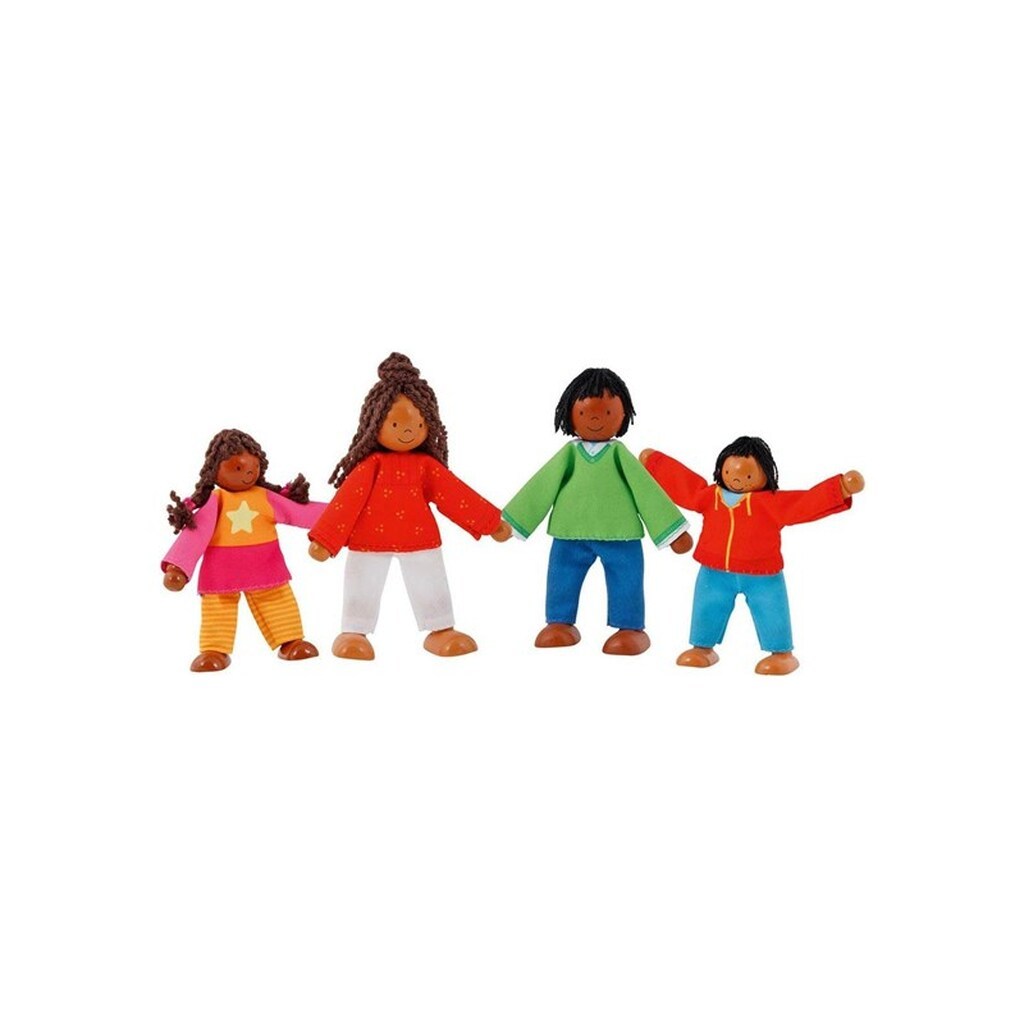 Goki Wooden Dollhouse Dolls Flexible Modern Family 4pcs.