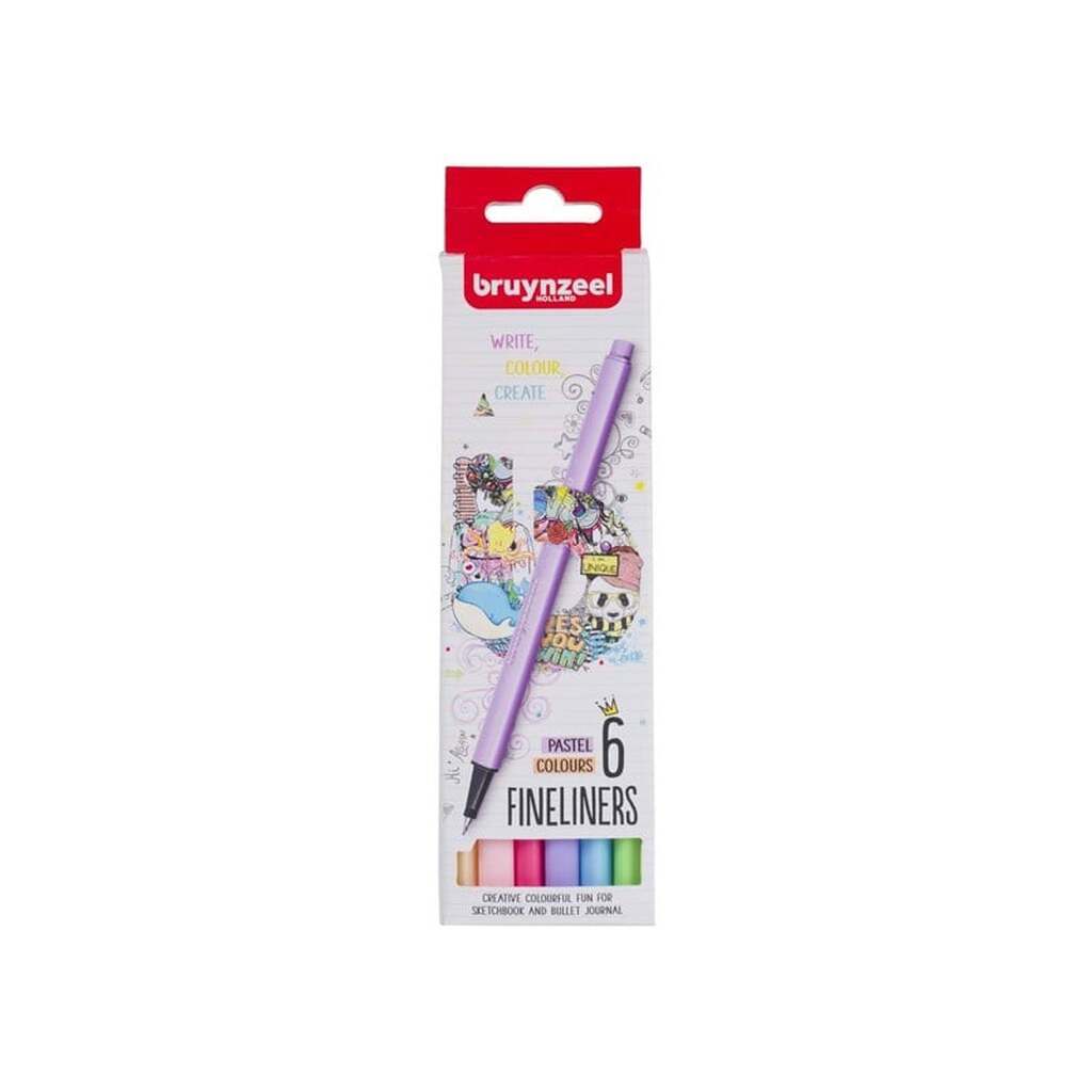 Bruynzeel Fineliner Set Pastel 6 Colors