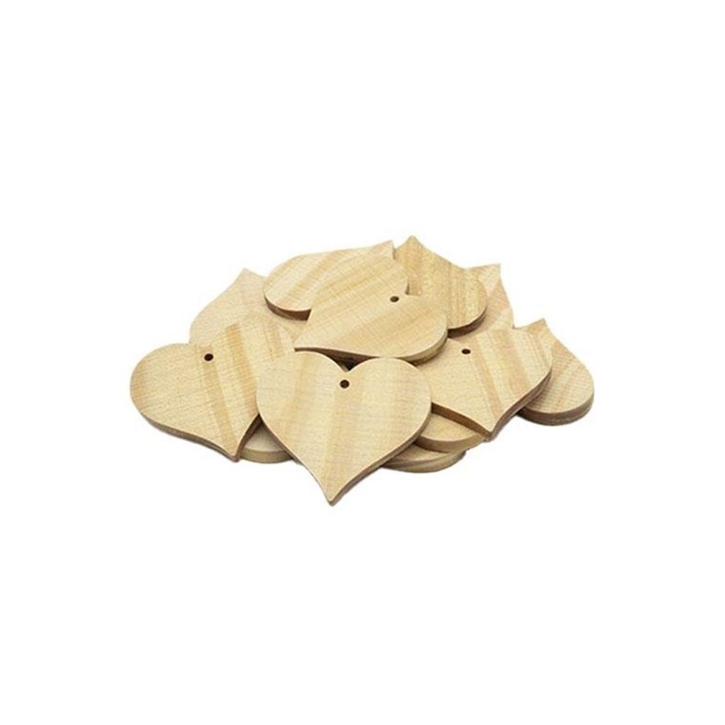 Colorations - Wooden Heart Ornaments Large 20pcs.
