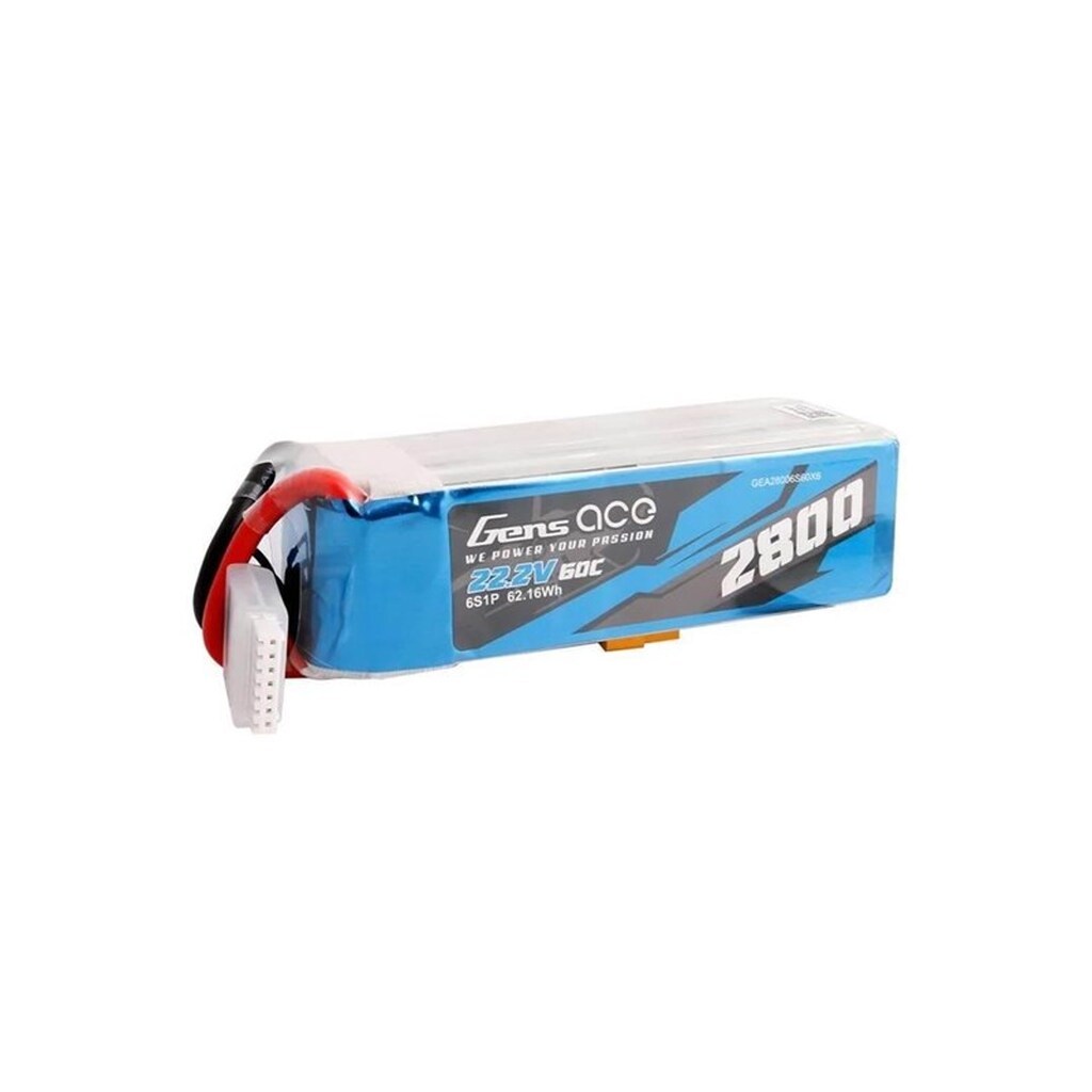 Gens ace &amp;Tattu Lipo 2800mAh 22.2V 60C 6S1P battery with XT60 connector