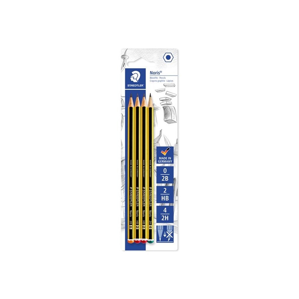 Staedtler Noris Blyant 2B,HB,2H 4 ass./bk 100% PEFC
