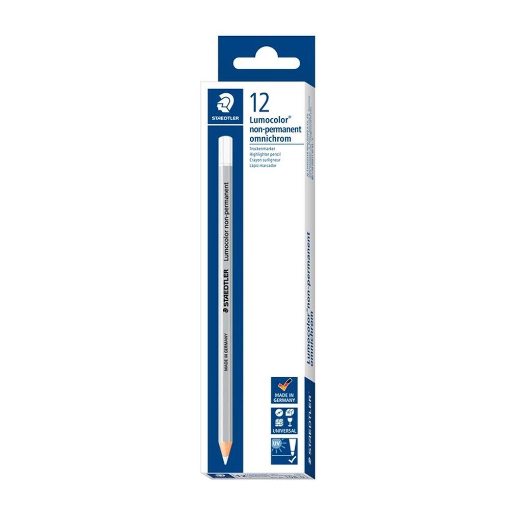 Staedtler LUMOCOLOR TØRMARKER NON-P HVID, ÆSKE 12 STK