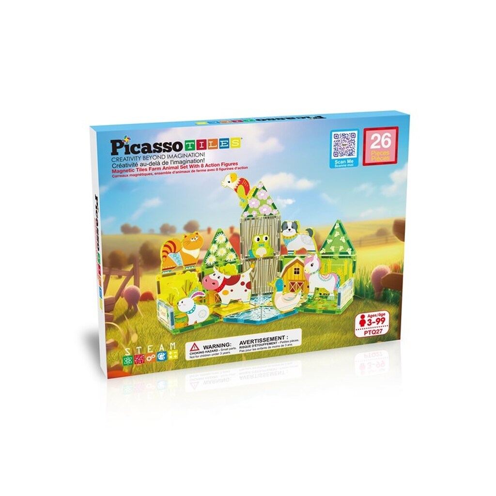 PicassoTiles Farm 26pcs magnetic set with 8 figures