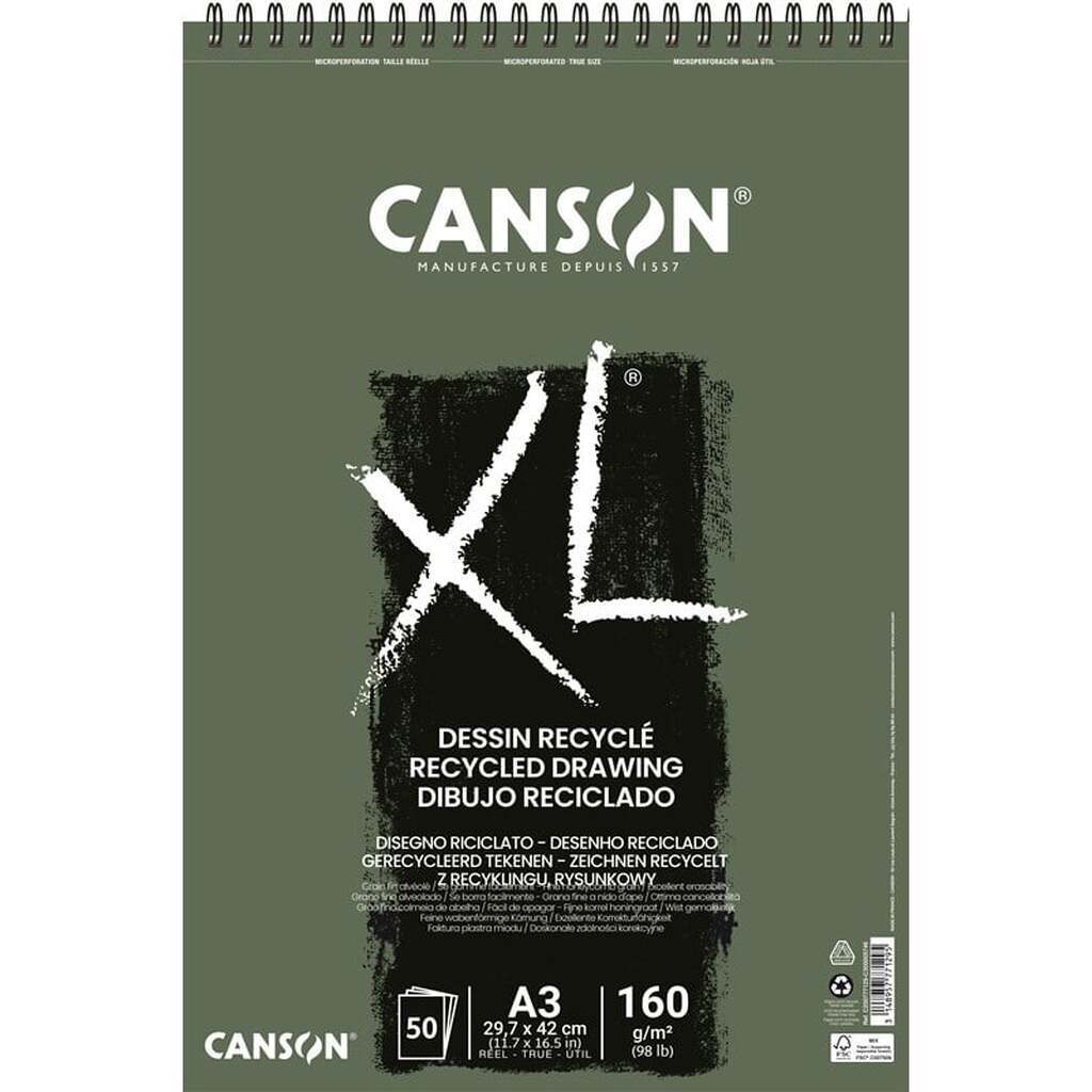 Canson XL Recyclé FG A3 160G Spiral 50 SH
