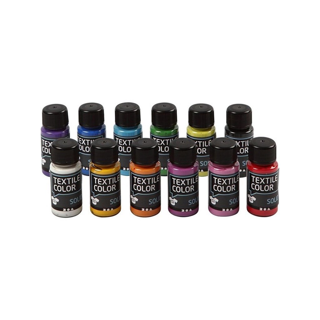 Creativ Company Opaque textile paint - Set of 12 colors 50ml