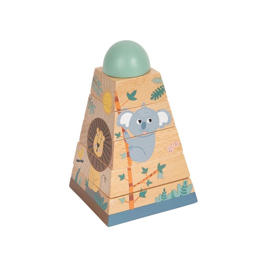 Small Foot - Stacking tower Safari 6 pcs.