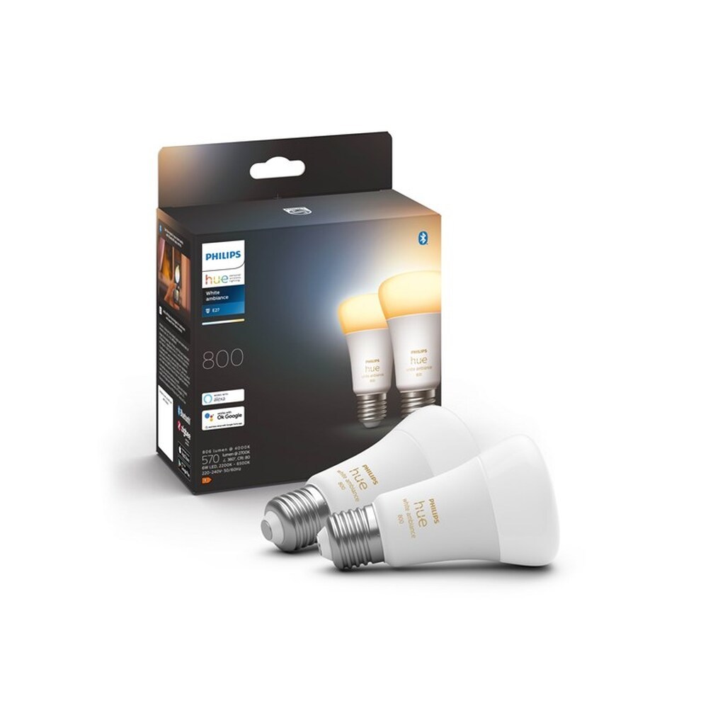 Philips Hue White Ambiance A60 E27 806 Lumen - 2-Pak