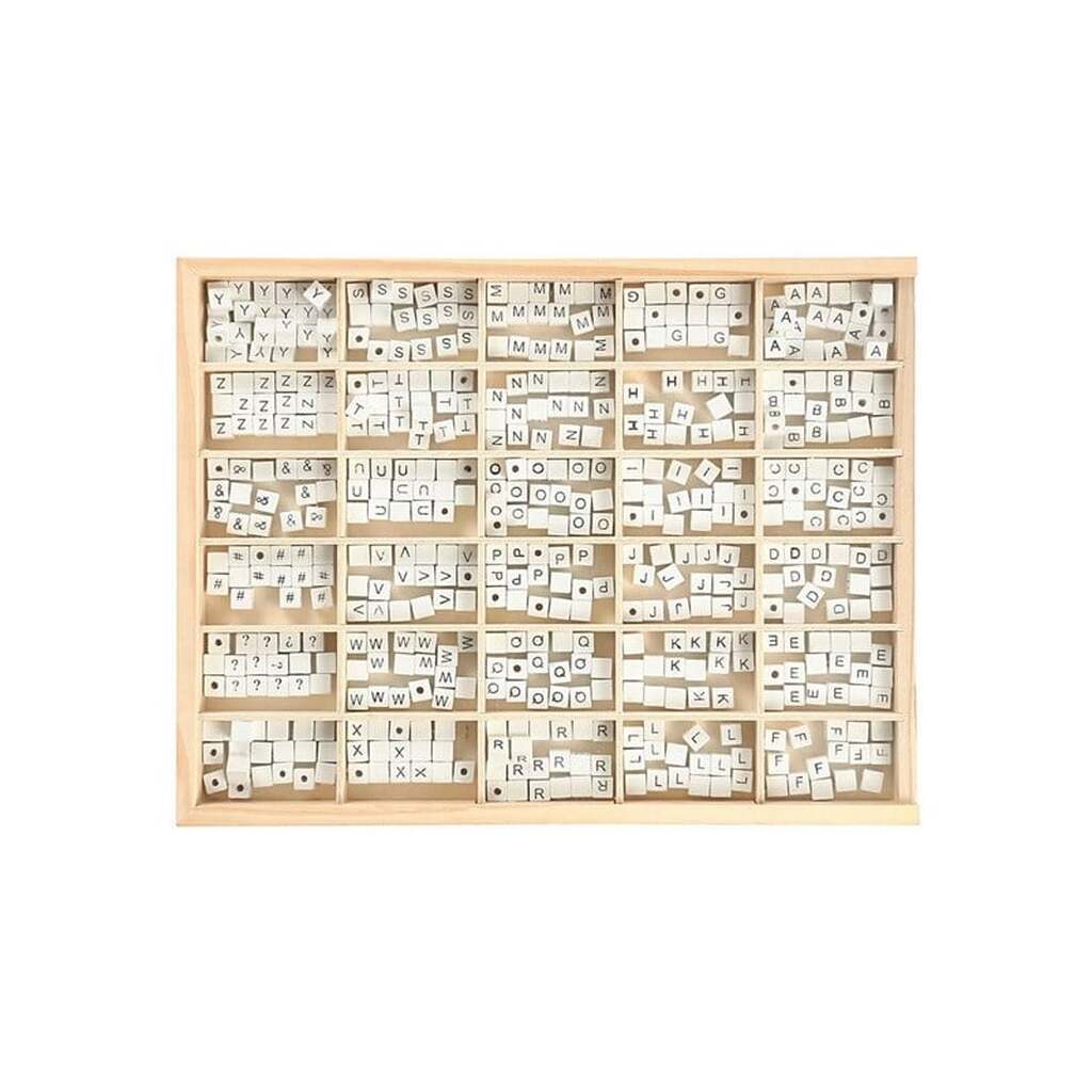 Creativ Company - Wooden Letter Beads White A-Z 750 pcs.