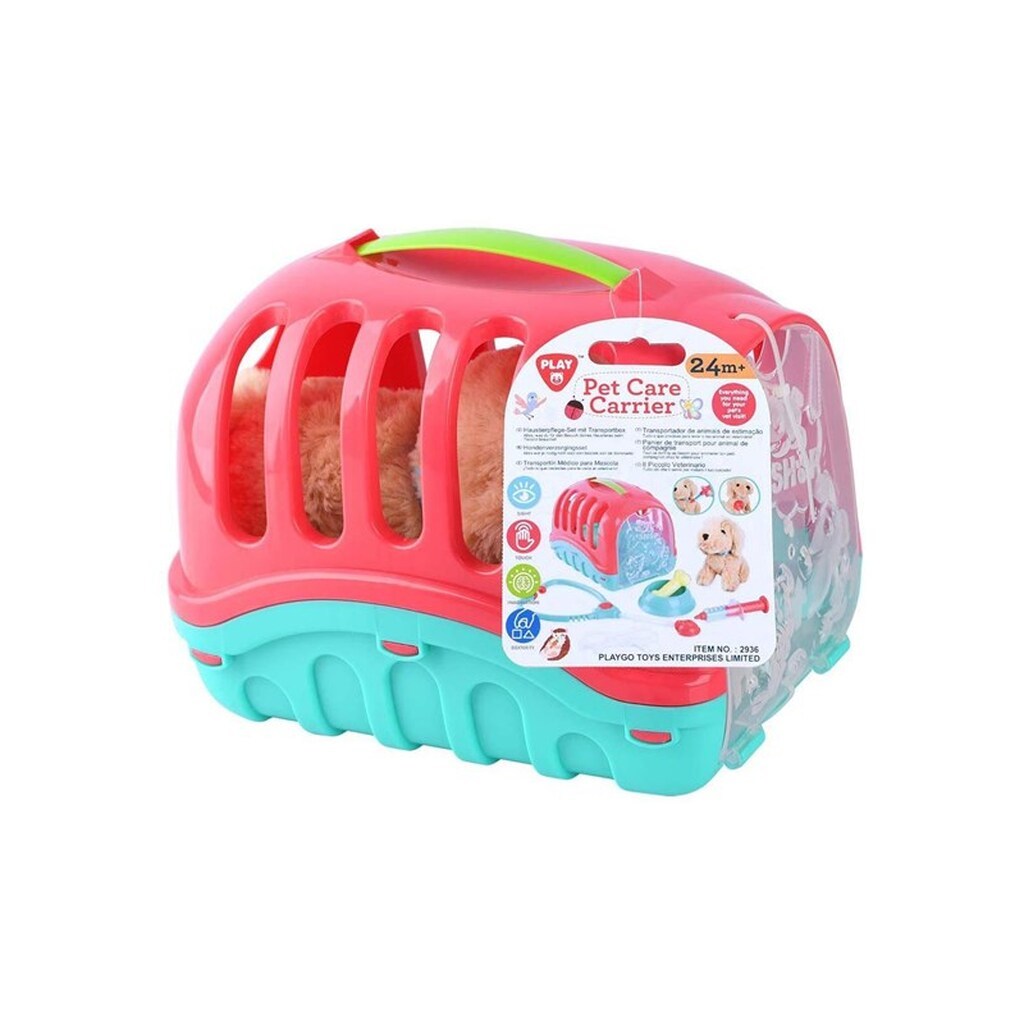 PLAY Animal Travel Cage with Cuddly Puppy 7pcs.