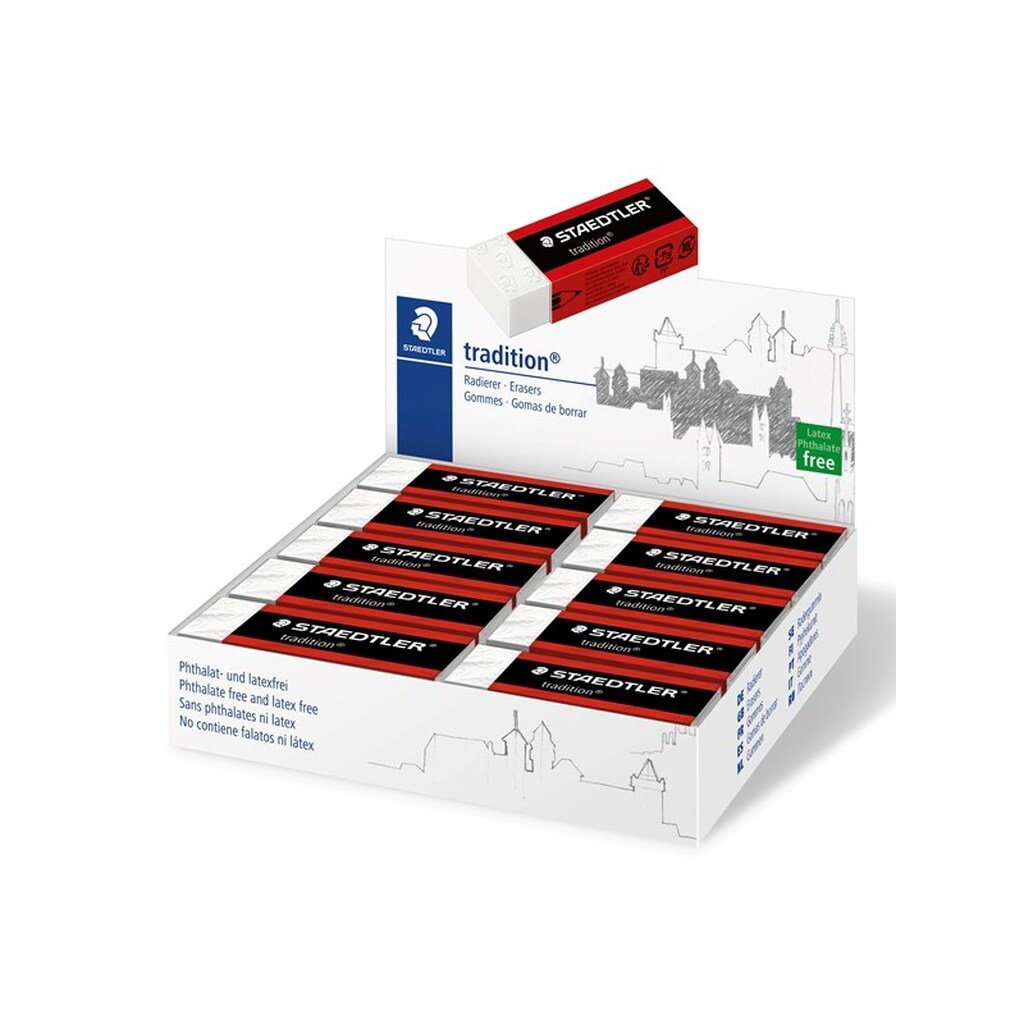 Staedtler VISKELÆDER TRADITION 65x23x13mm, ÆSKE 20 STK