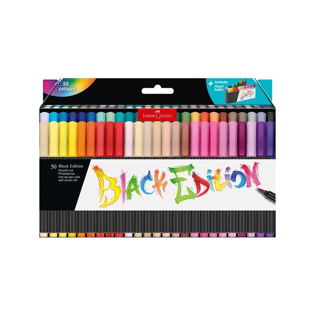 Faber-Castell Black Edition marker pensel spids blød 50 ass