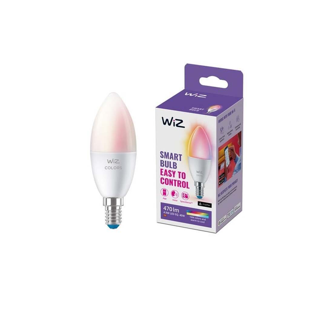 WiZ Full Color C37 E14 Smart Kertepære - RGB/16 millioner farver + dæmpbart hvidt LED-lys