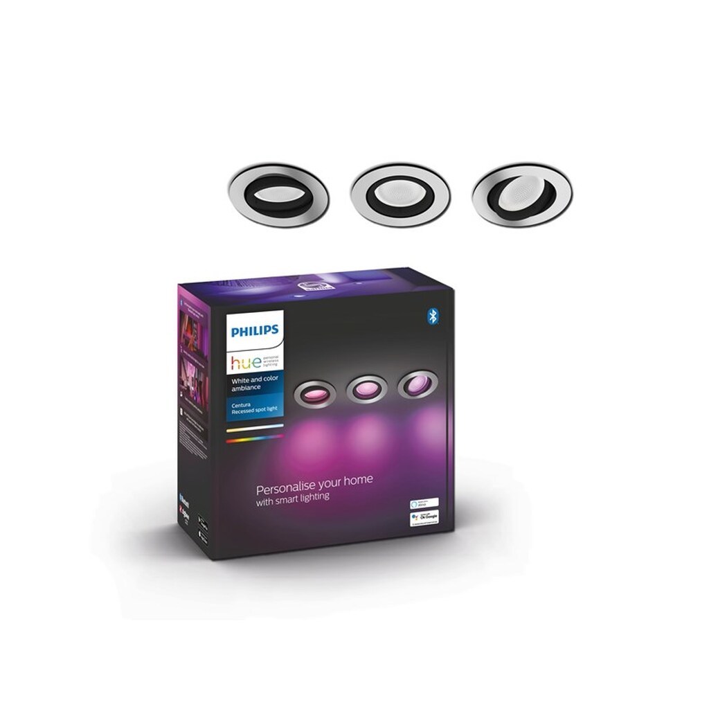Philips Hue Centura Indbygningsspot Rund - Aluminium - 3-Pak