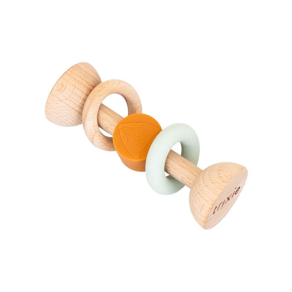 Trixie Baby Wooden Silicone Rattle - Mr. Fox
