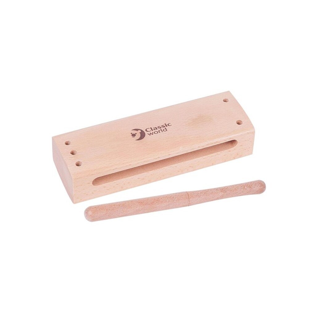 Classic World Wooden Tone Block with Percussion Stick