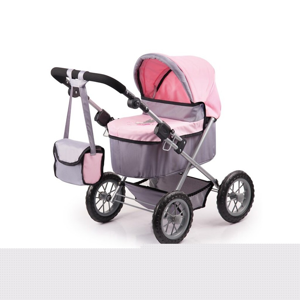 Bayer Design Dolls Pram Trendy - Gray/Pink (13008AA)