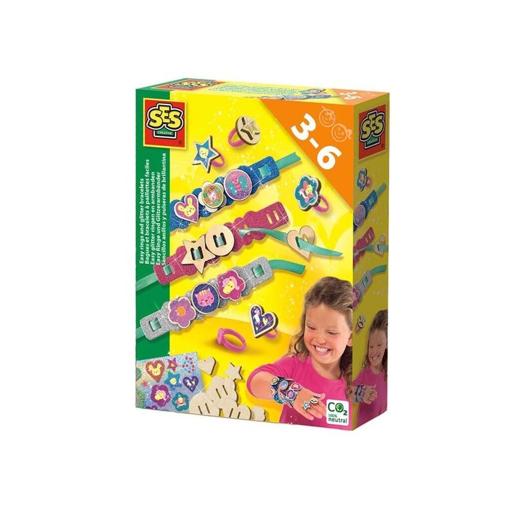 Easy Glitter Rings and Bracelets